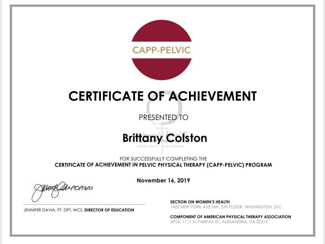 CAPP-Pelvic Certificate